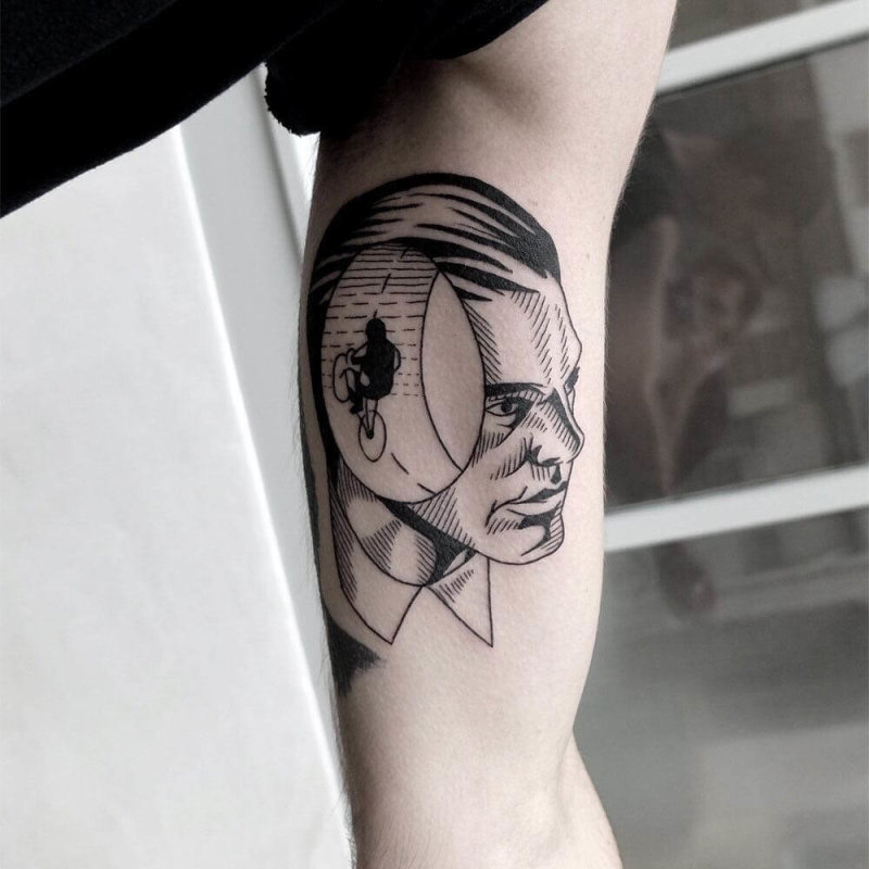Bicycle in Head tattoo from sixosantos